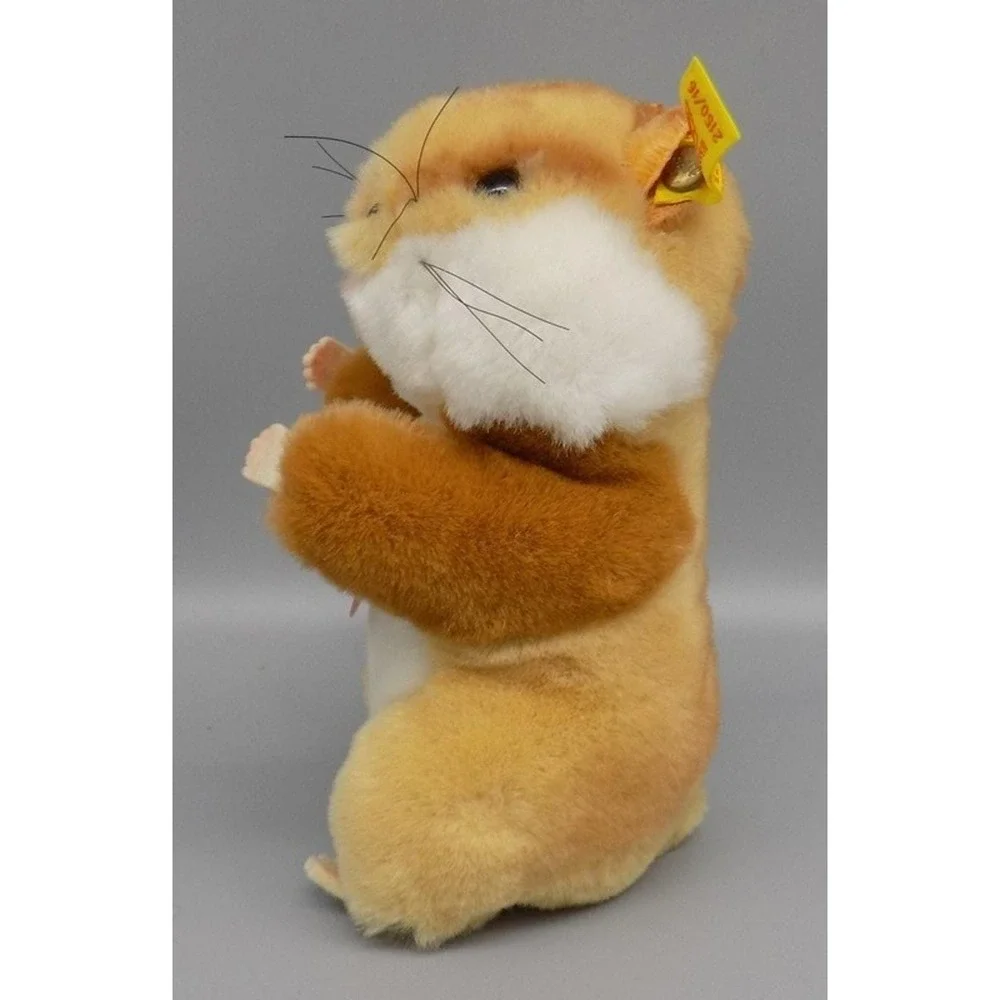 Steiff Goldy the Hamster Vintage w/ Tag Button & Ribbon W Germany PA 55 MASS 73